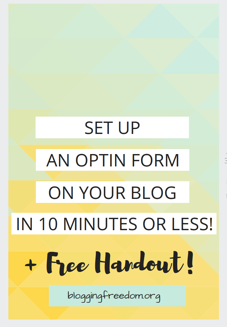 Struggling to put an optin form on your blog? Find out how to set one up in 10 minutes or less!